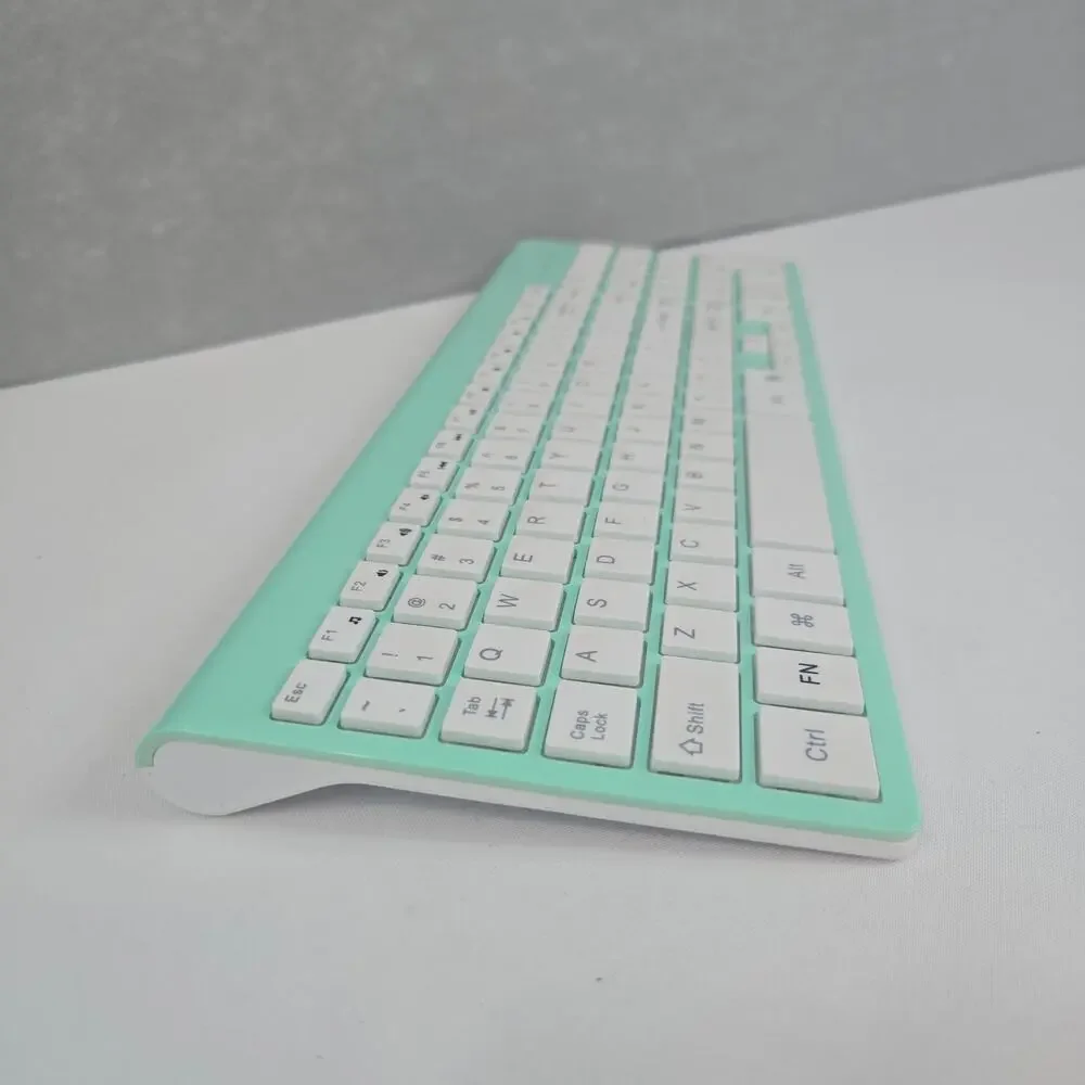 JoyAccess Slim Wireless JKB2B Keyboard & Mouse Combo - Aqua w/White Keys